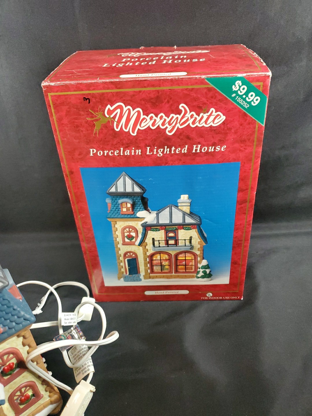 Vintage Merrybrite Hand Painted Christmas Village Lighted House – Original Box