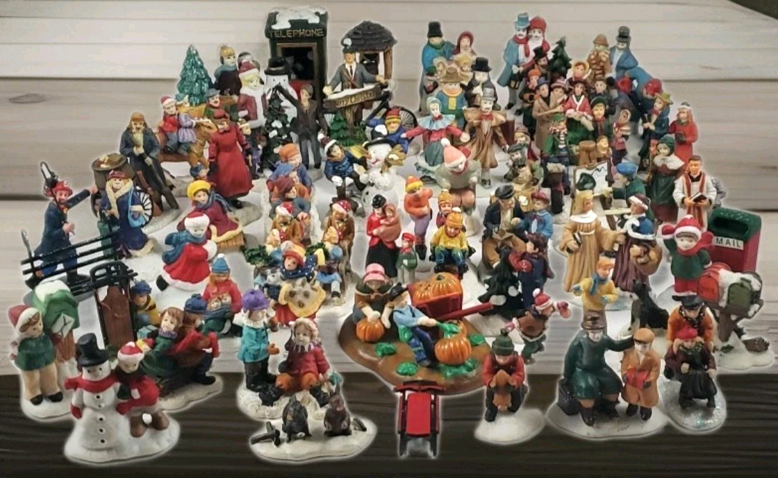 Christmas Town People & Accessories-58pc Mixed Lot -Lemax~Dept 56~O’Well~Other