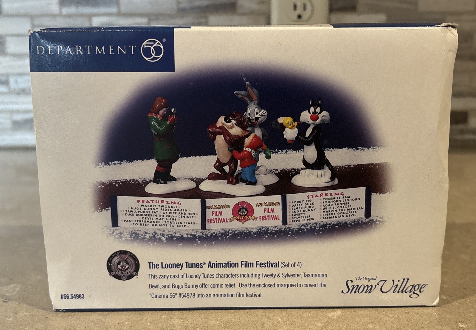 1999 Dept 56 “Looney Tunes Animated Film Festival” Bugs Taz Tweety Sylvester-NEW