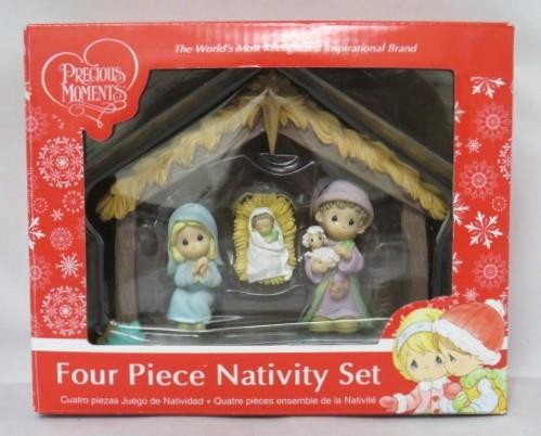 Precious Moments : Four Piece NATIVITY SET #988403 Christmas Holy Family (EX)