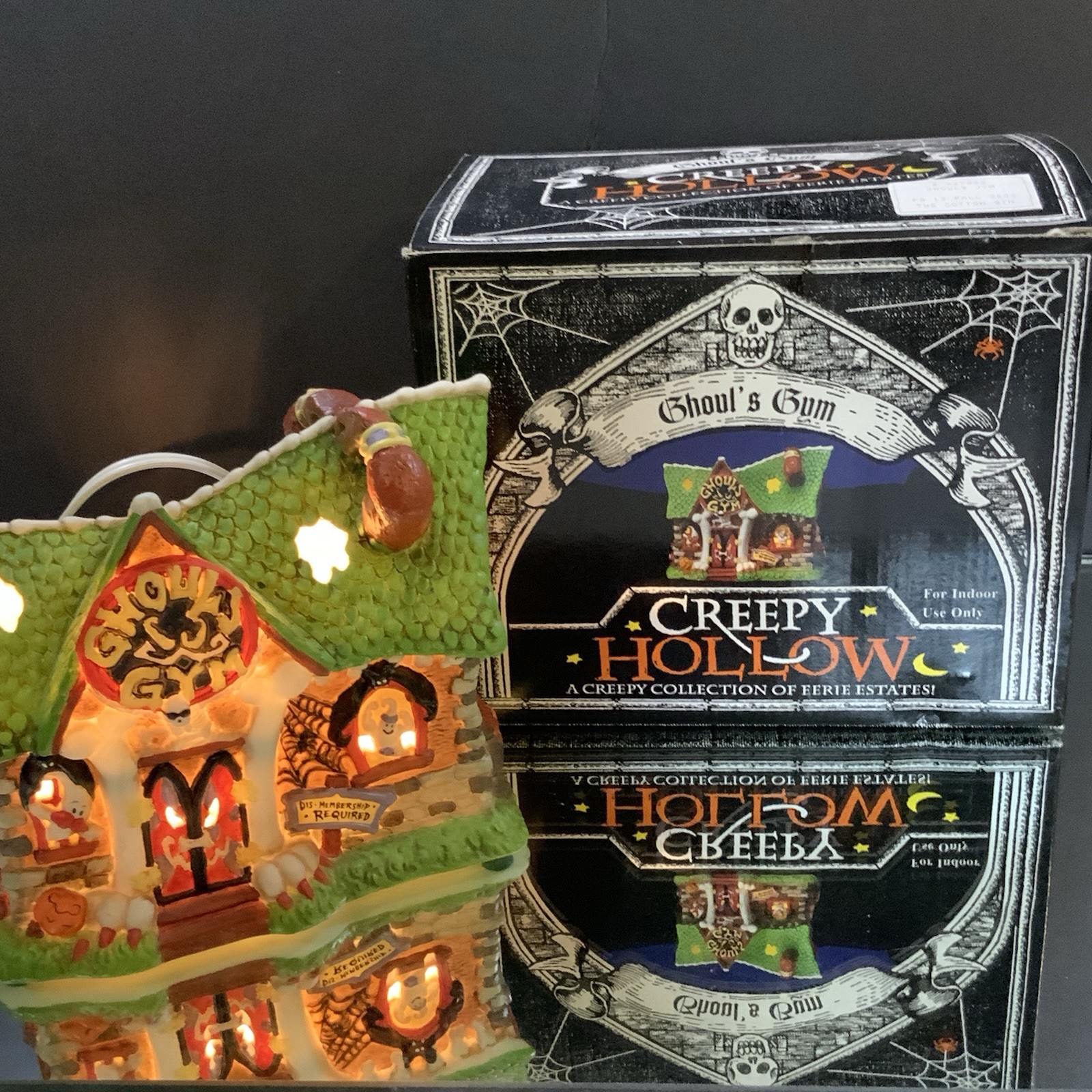 Vintage Creepy Hollow Ghouls Gym Illuminates Midwest Boxed Halloween #71