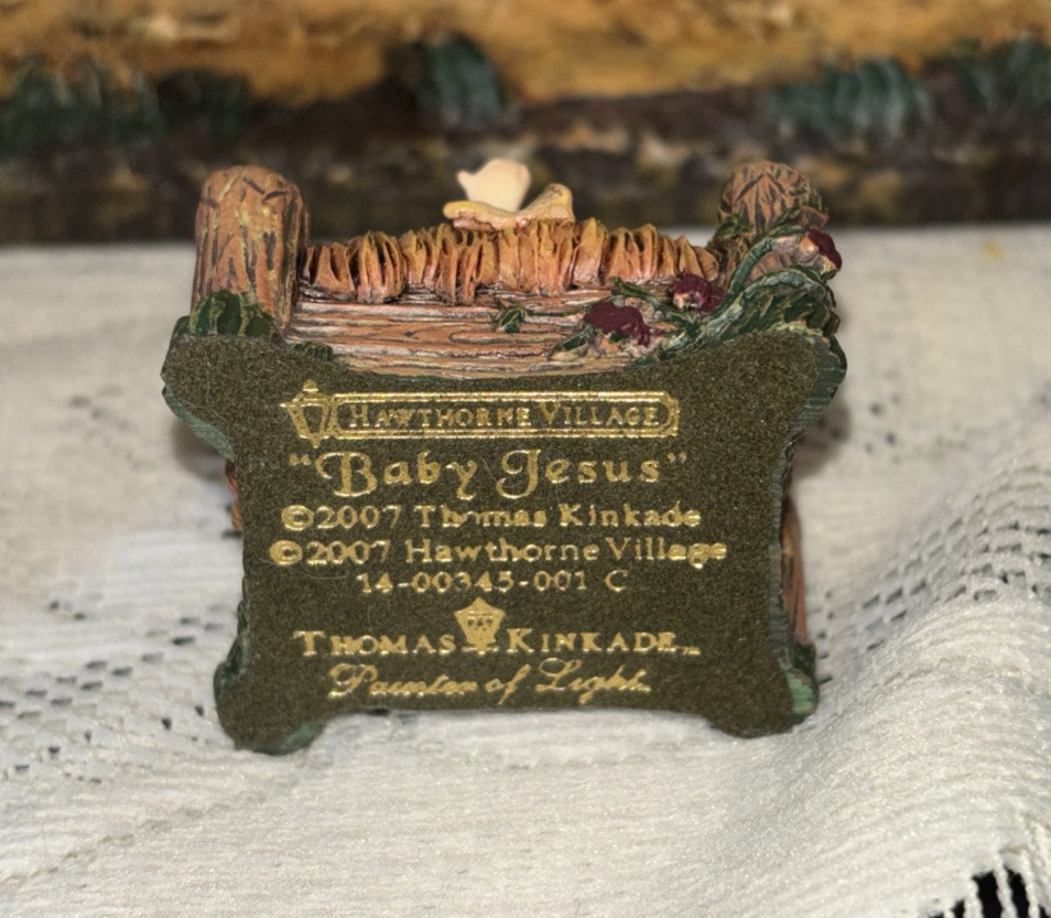 Thomas Kinkade Nativity Hawthorne Village Holy Family & Creche Joseph Mary Jesus