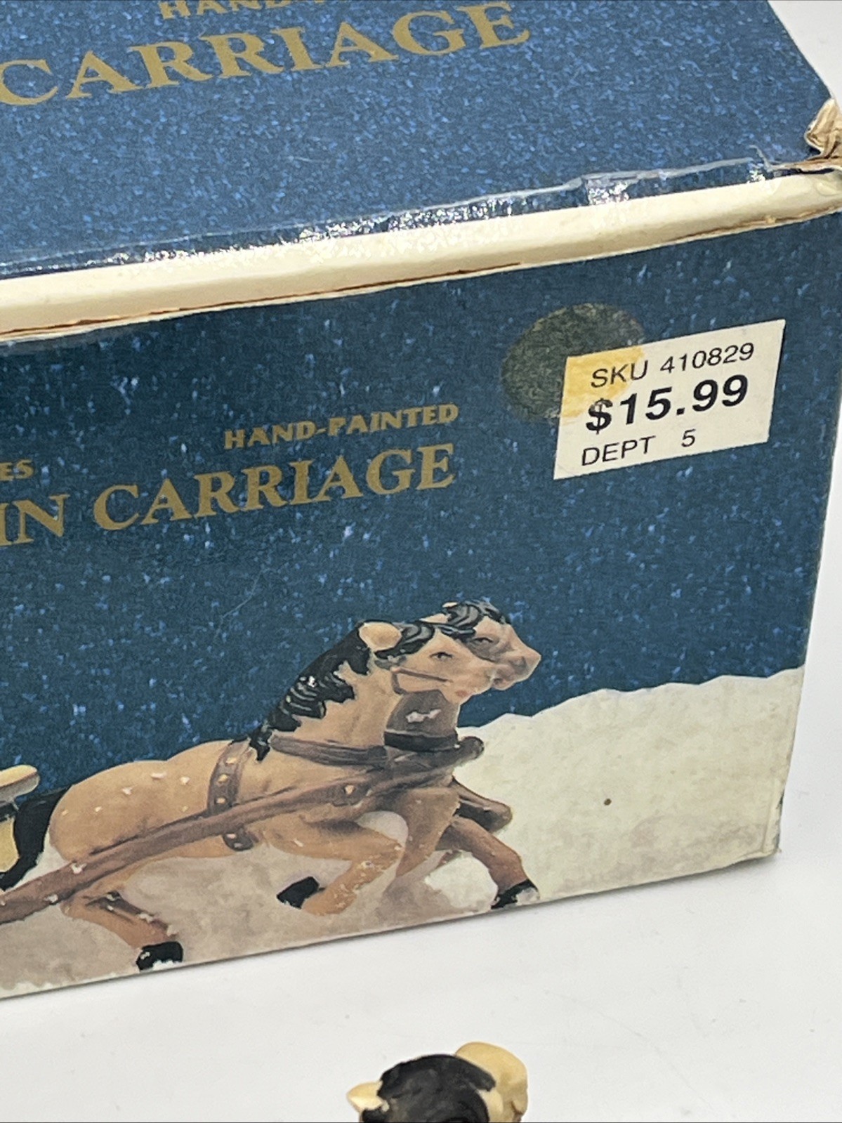 Dickens Collectables Horse Drawn Carriage Hand Painted Porcelain With Box Vtg