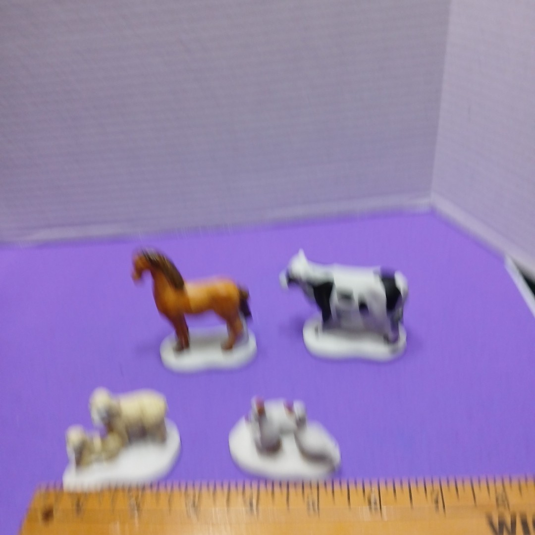 Vintage 1993 Lemax Christmas Farm Animal Set Of 4 Horse Cow Ducks Sheep