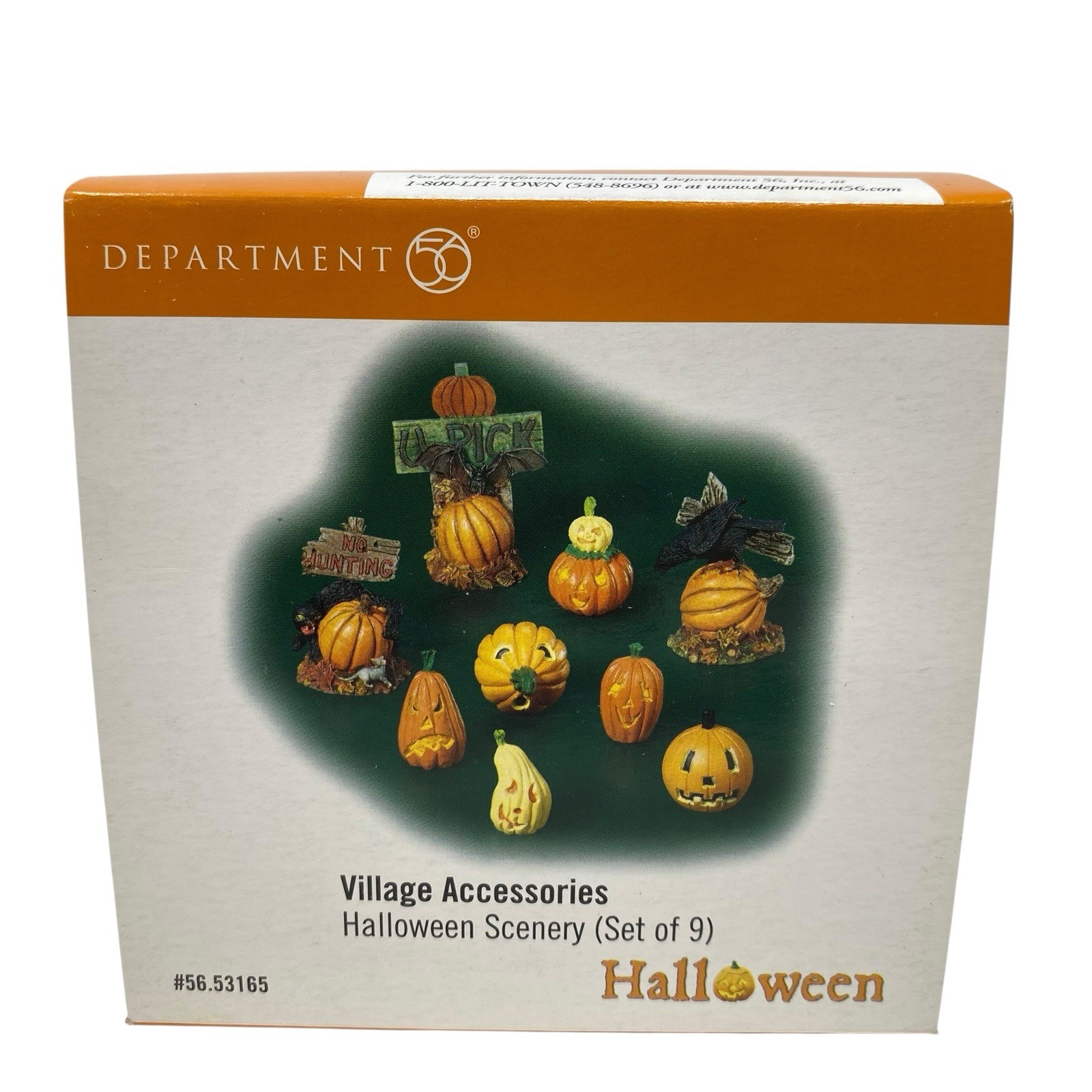 Dept 56 Halloween Scenery Village Accessories SET of 9 new 56.53165 retired 2004
