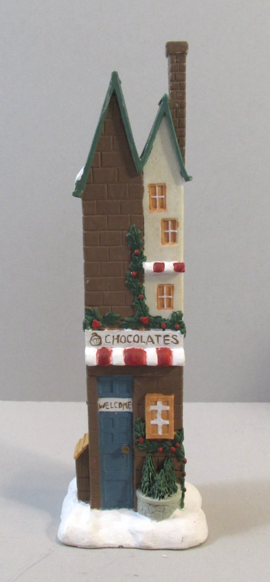 Lot of 3 Franks Nursery & Crafts Skinny Christmas Village Buildings