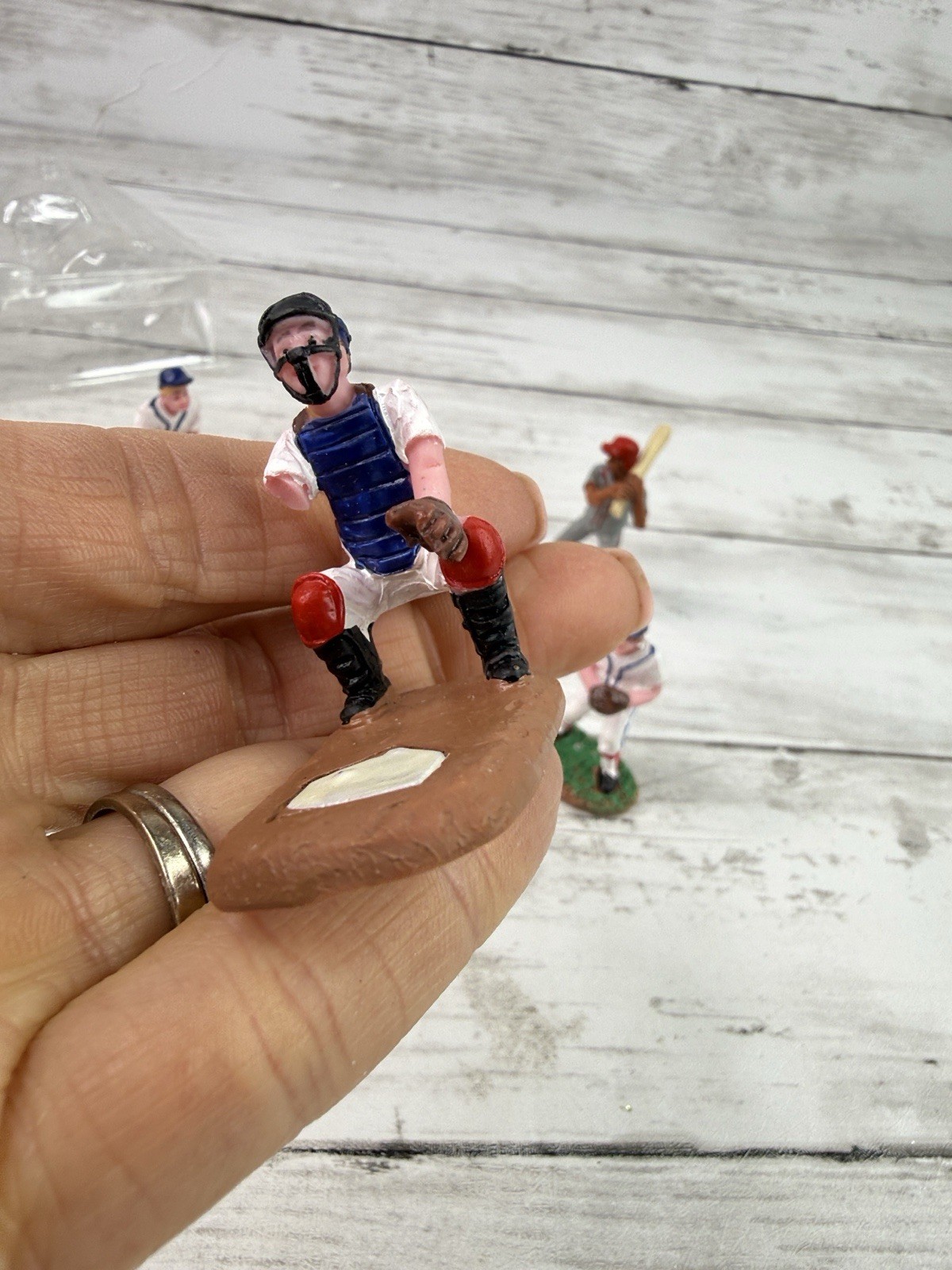 Lemax Baseball Buddies Figurine Set #82601 USA JULY 4 AS IS READ