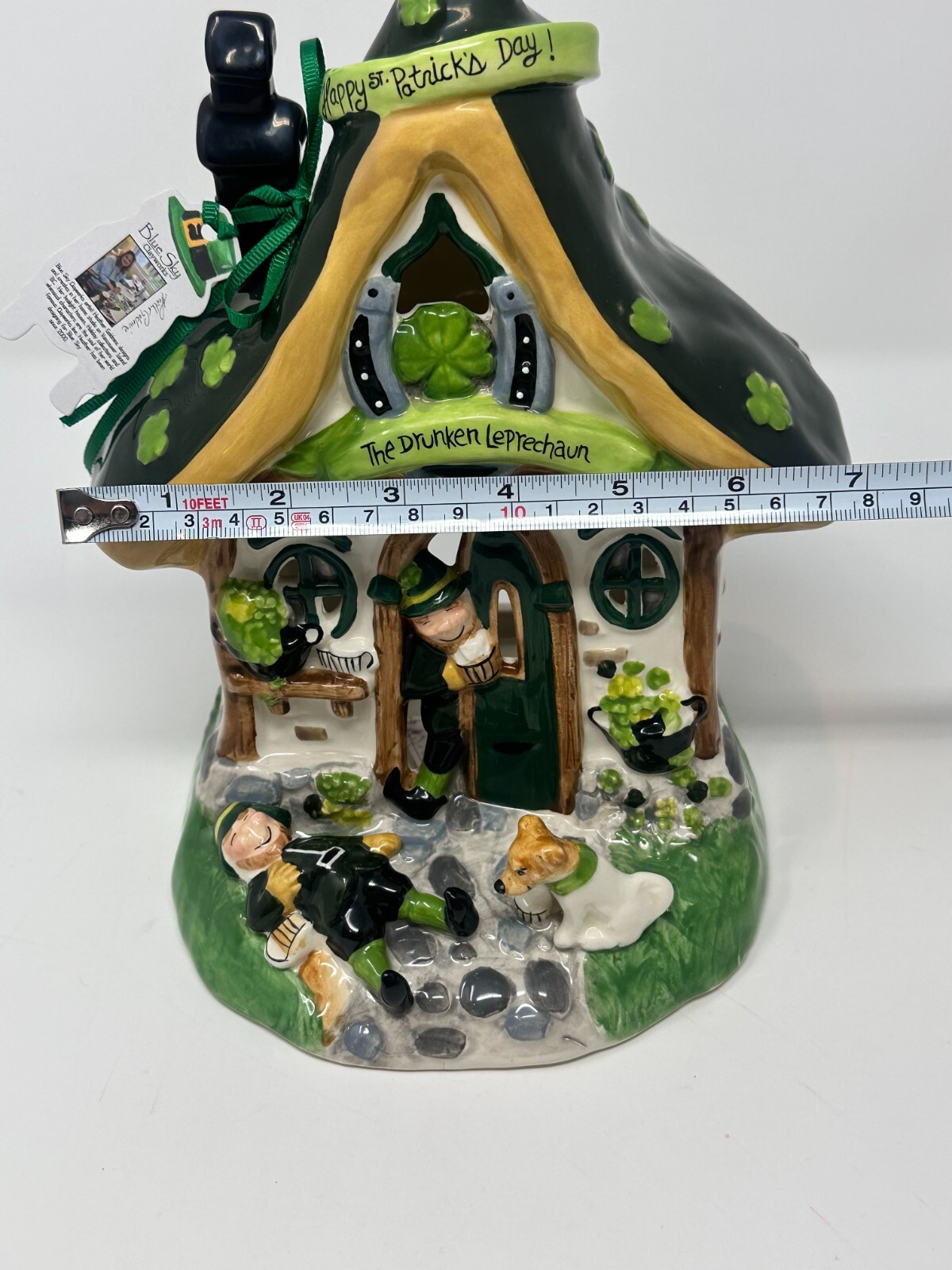 Blue Sky Clayworks The Drunken Leprechaun Village House, St. Patrick’s Day, NEW