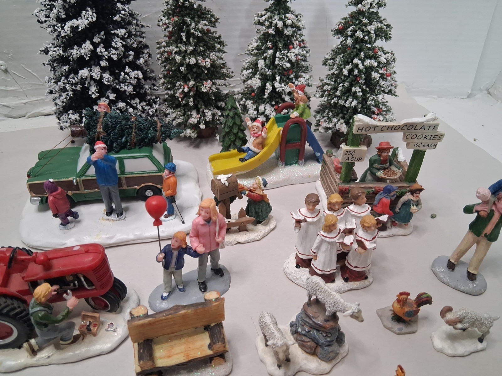 Lot Of 45 LEMAX,DEPT 56,ENCHANTED Christmas Figurines/Trees SEE DESCRIPTION