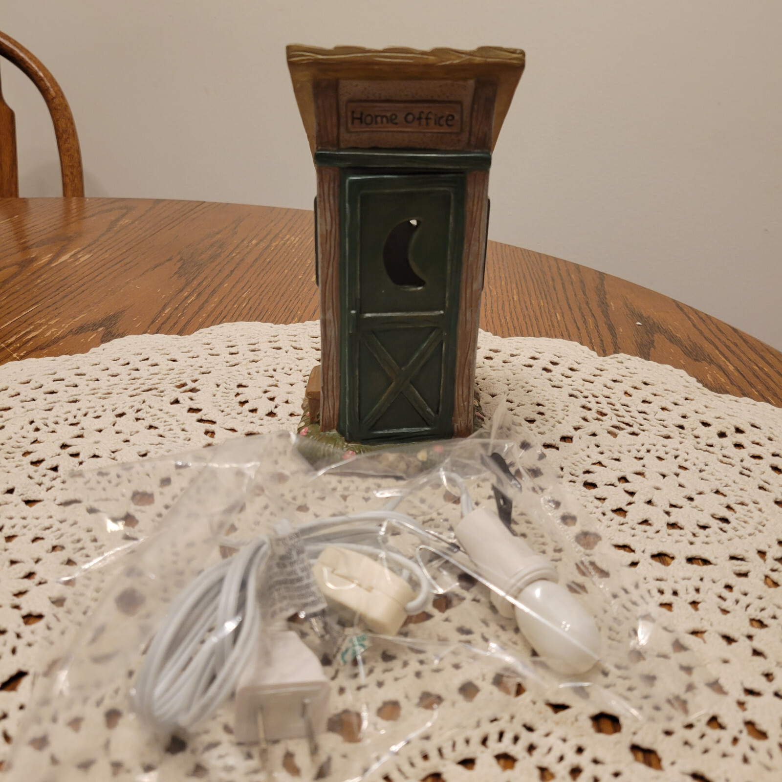 Transfar International Village Accessory Outhouse ” HOME OFFICE” w/light Unique