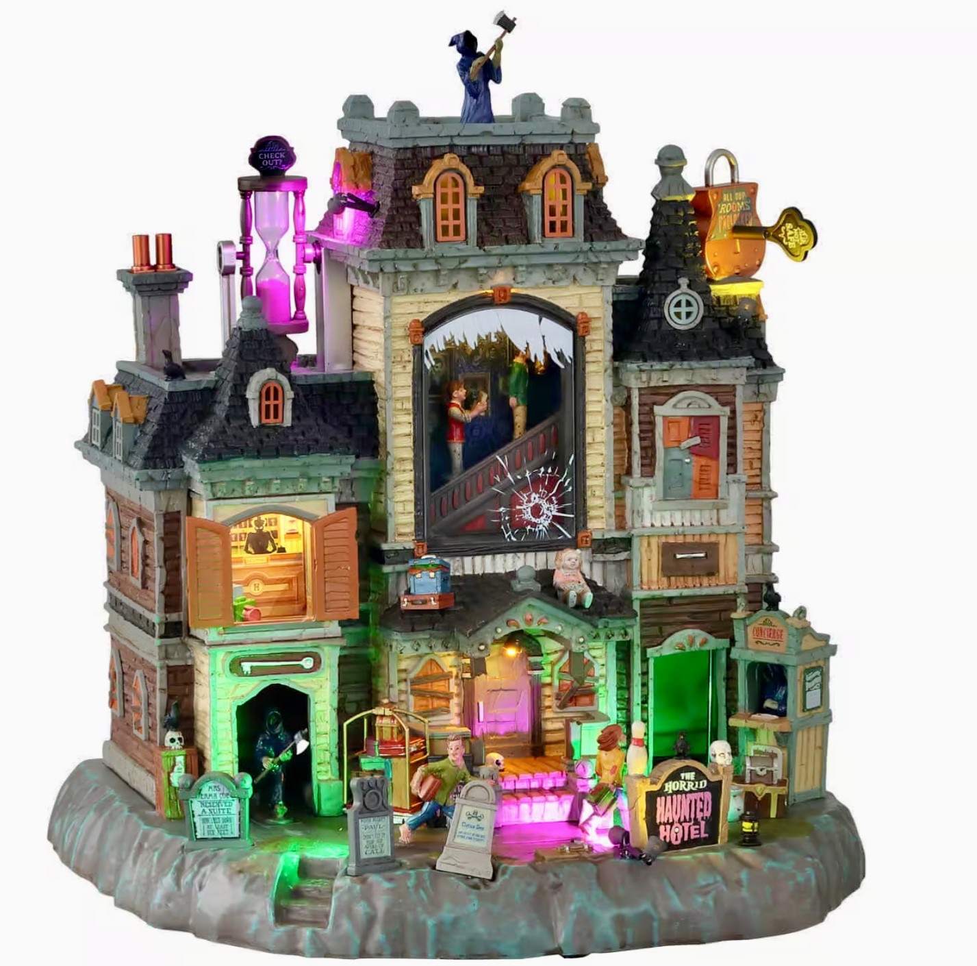Lemax Spooky Town Village – The Horrid Haunted Hotel Lights, Sounds & Animated