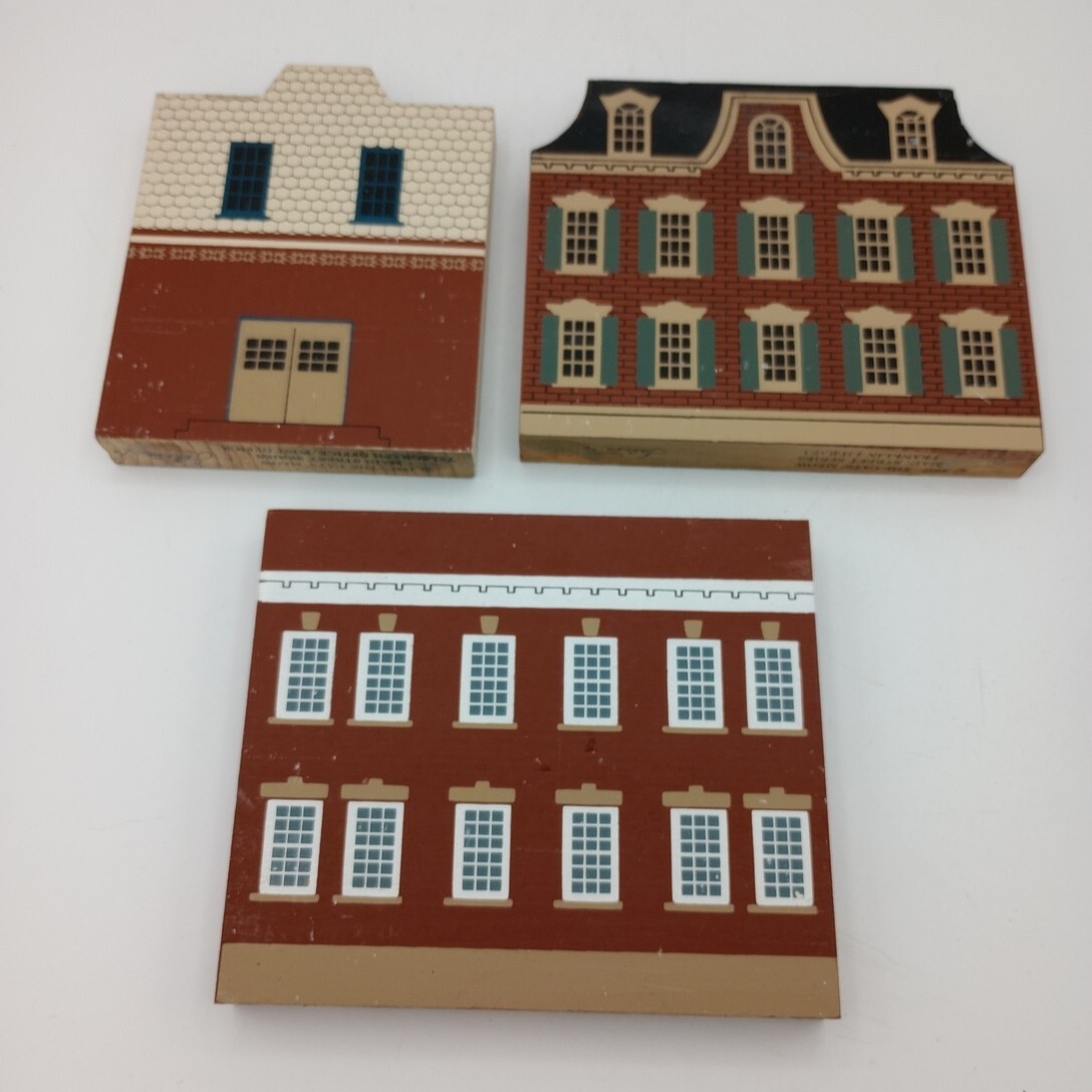 Cats Meow 1987 Main Street Series Lot of 3 Library Post Office Museum Retired