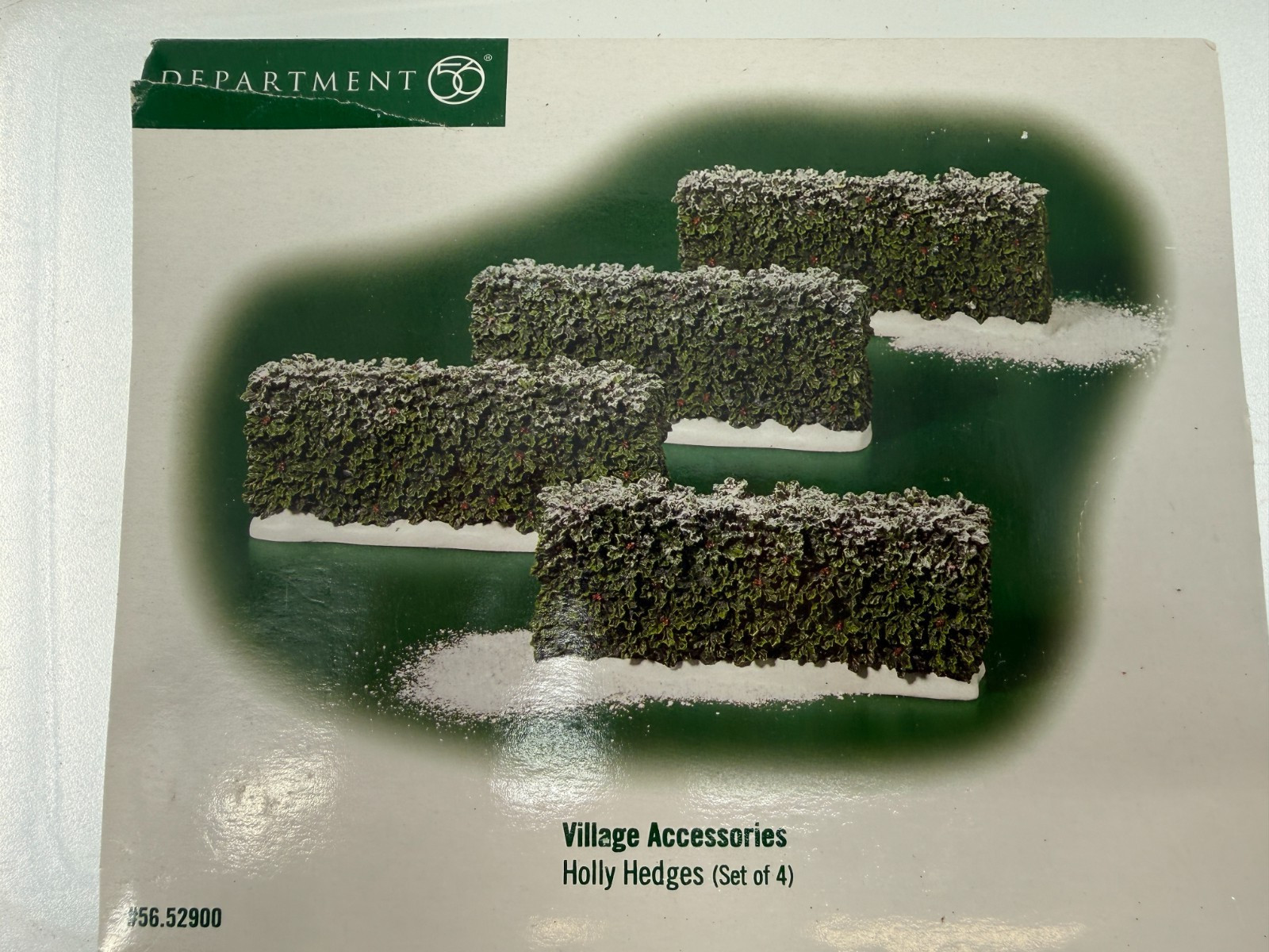 Department 56 Village Accessories Holly Hedges Set of 4 Snow Covered Fence 52900
