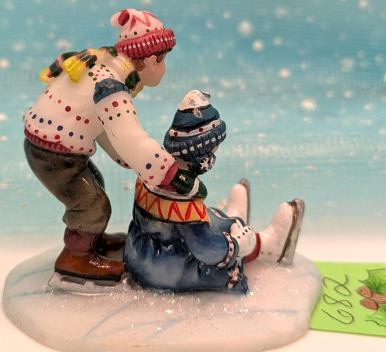 O’Well fallen skater children Christmas Village Figurine NO BOX INV682