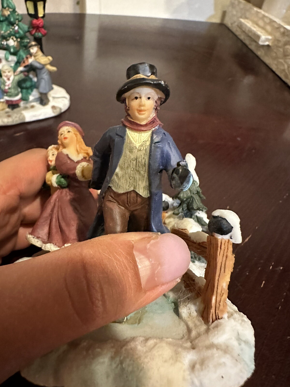 Mervyns ? Unbranded Christmas Village- 2.5 To 4 Inches Tall Lot Of 3