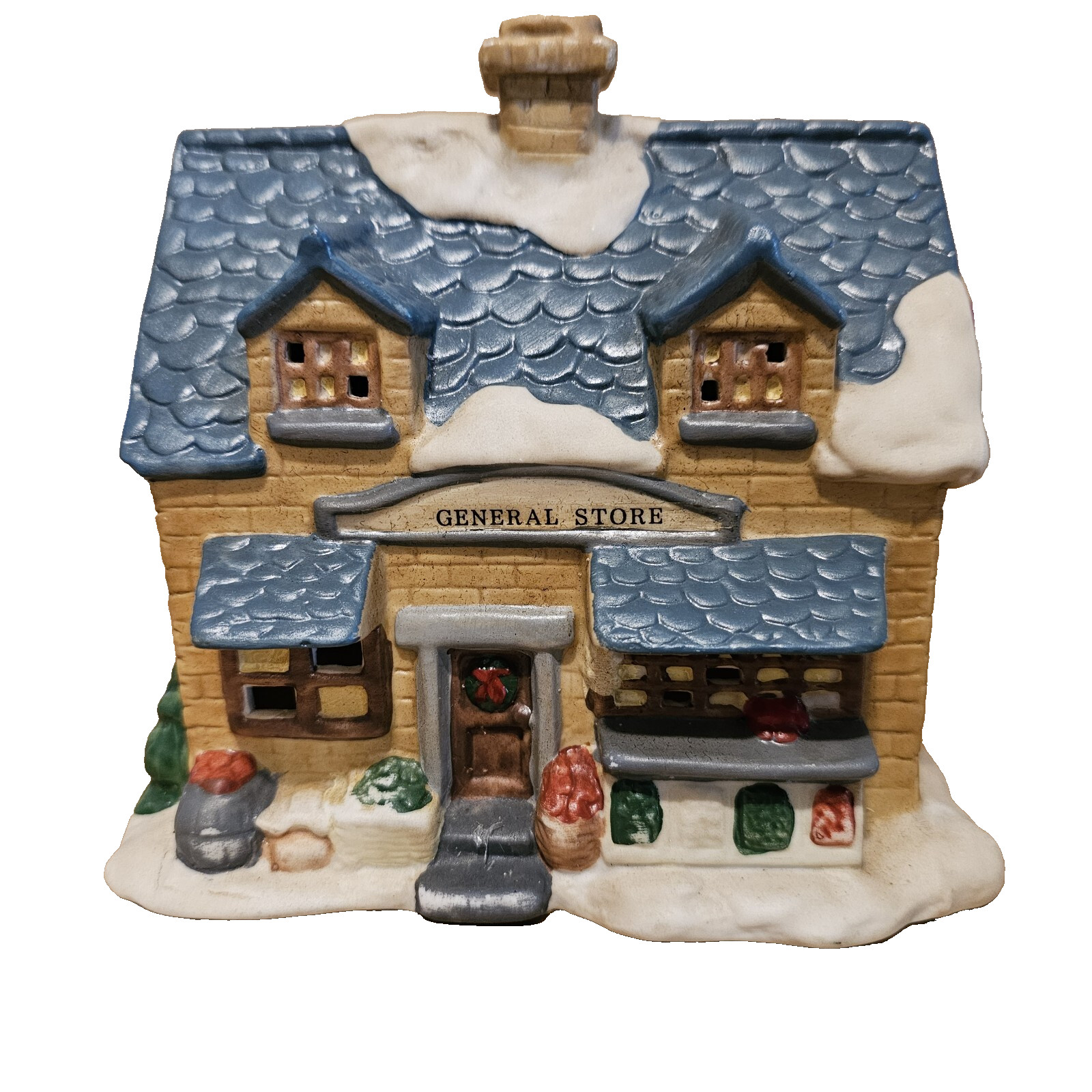 Frank’s ~Winter Tyme Village~ General Store with Light & Box WORKS ~Estate Sale