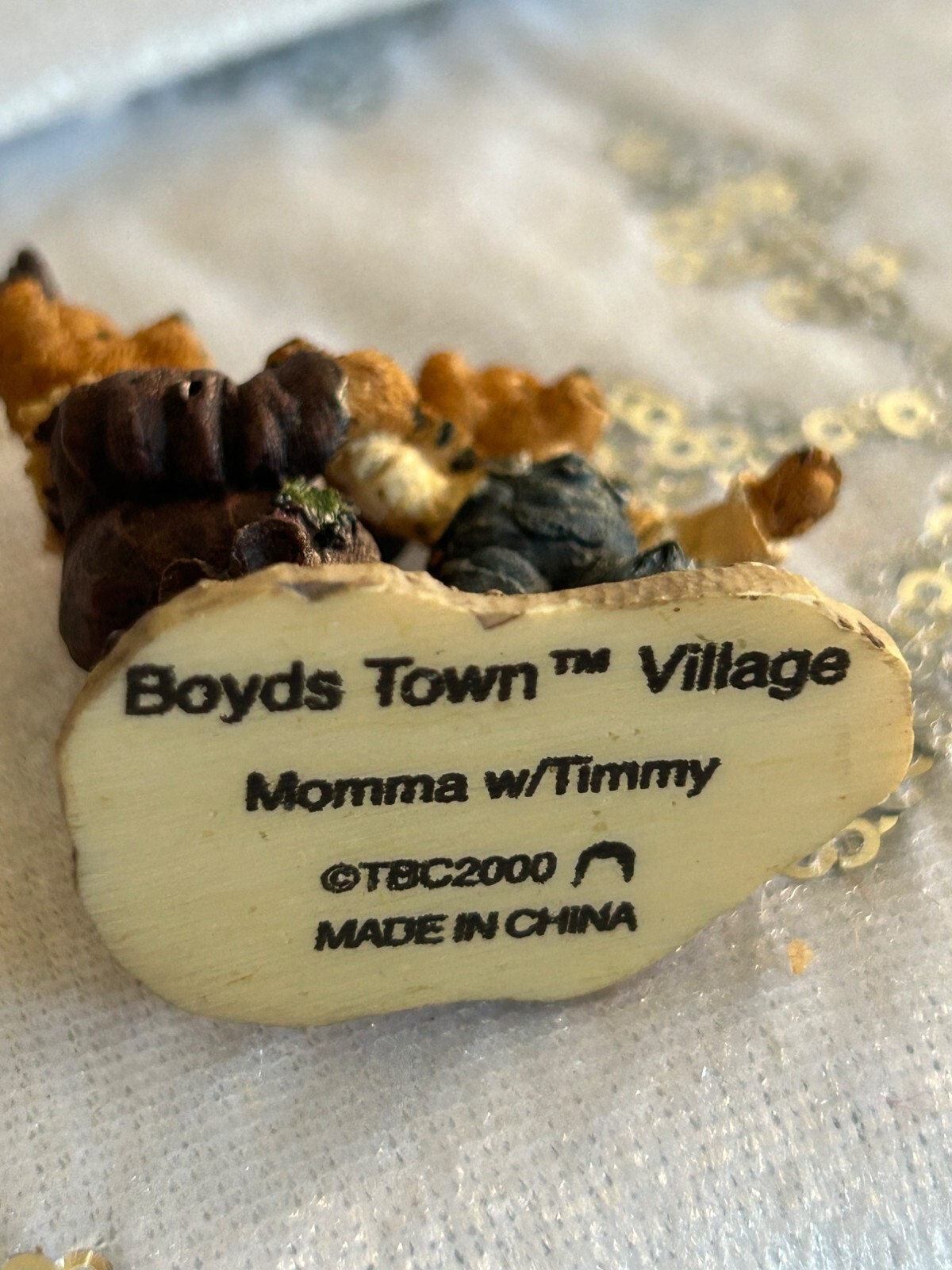 Boyds Town Village Momma Timmy Bear Figurine 2000 TBC Vintage Collectible Small
