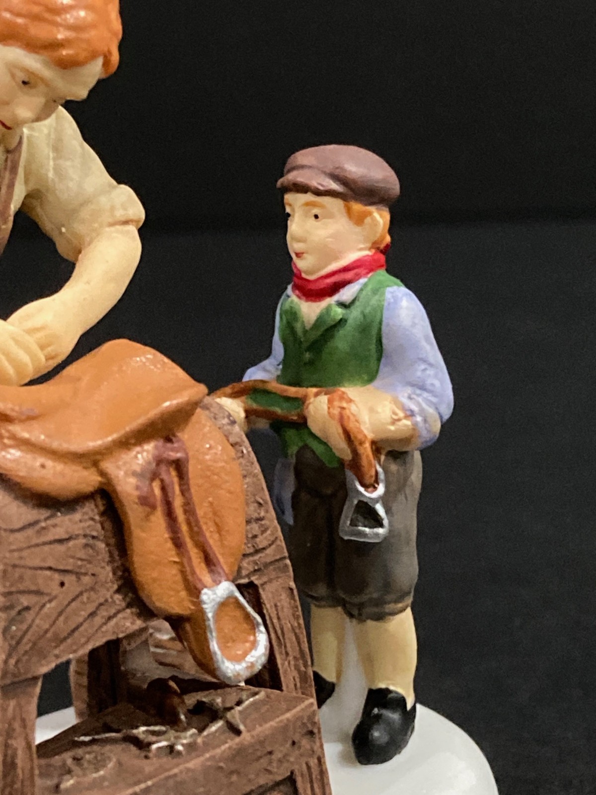 Dept 56 Dickens Village Master & Apprentice Saddle Making Retired #799949