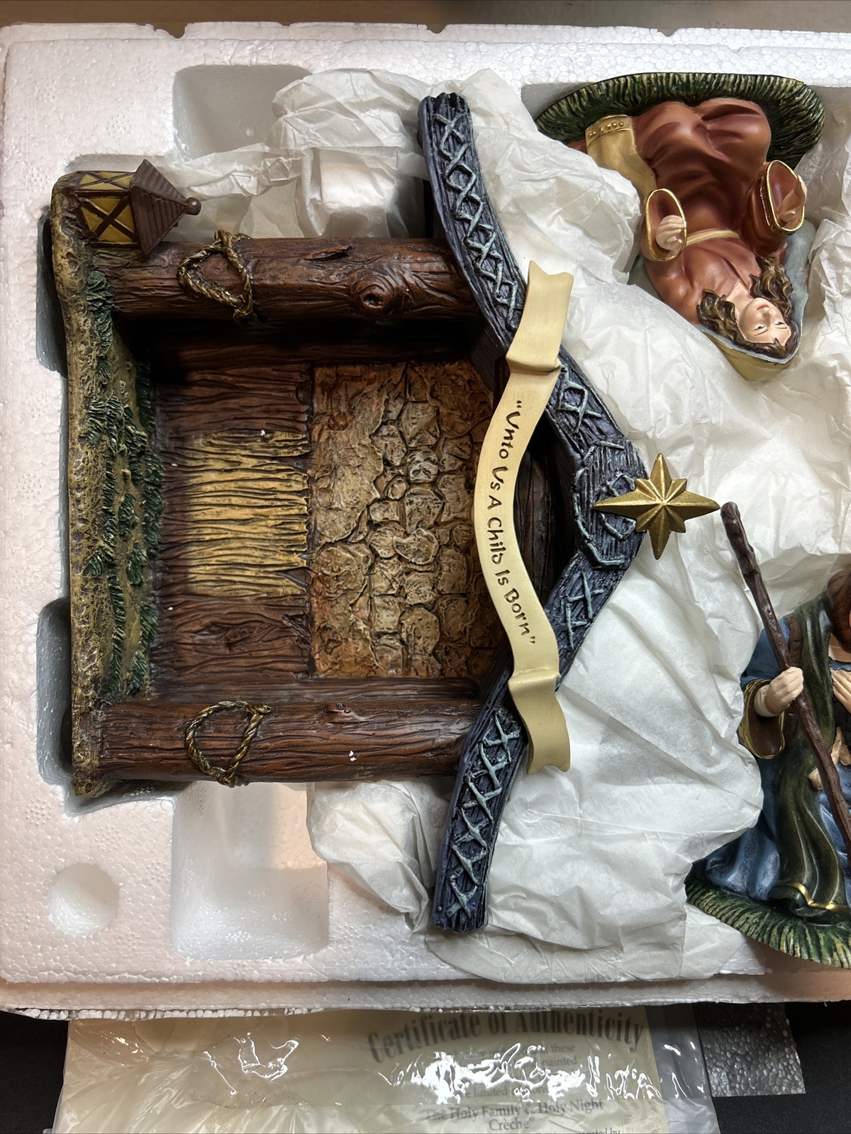 Thomas Kinkade Nativity Hawthorne Village Holy Family & Creche Joseph Mary Jesus