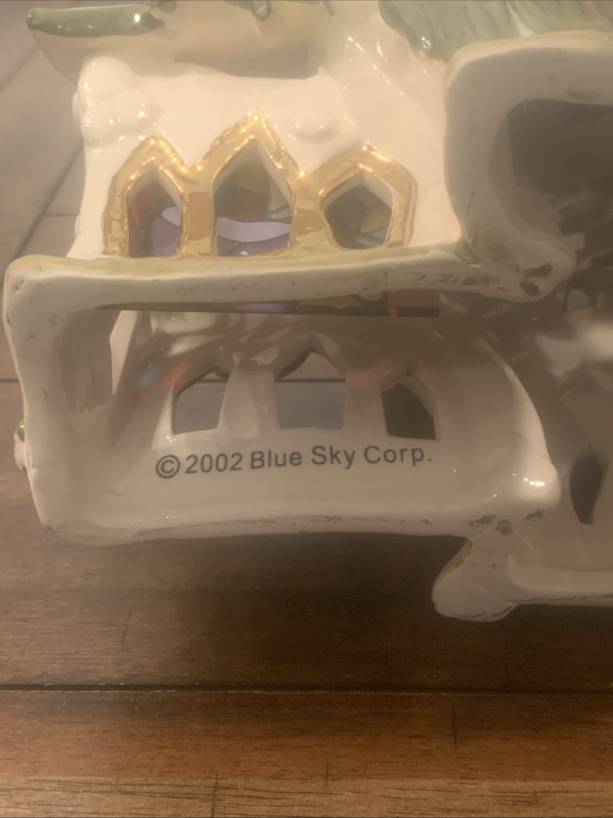 2002 Blue Sky Clay Works Easter Church With Candle Tray