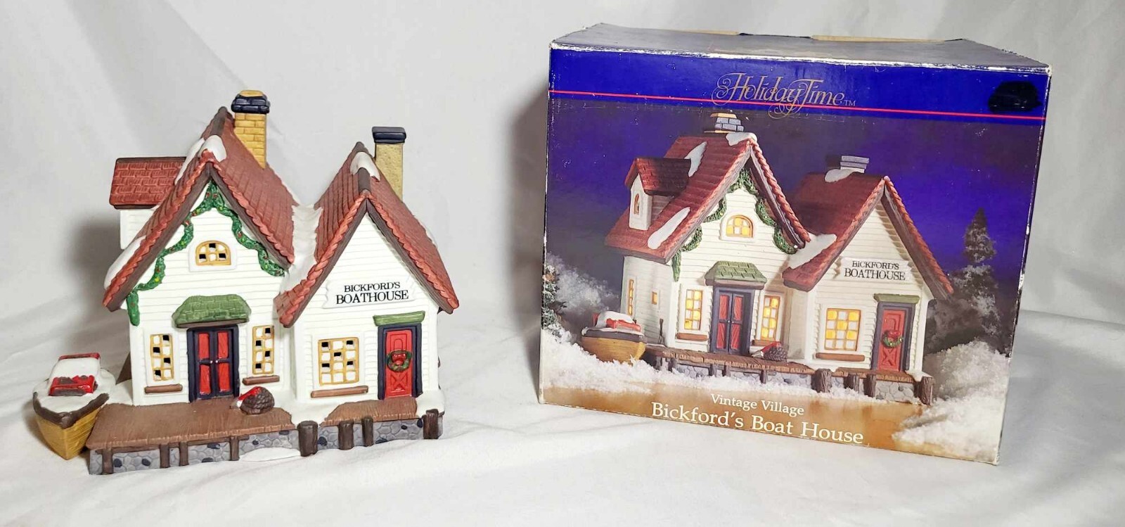 HOLIDAY TIME VINTAGE VILLAGE COUNTRY COTTAGE CHRISTMAS DECORATION HOUSE