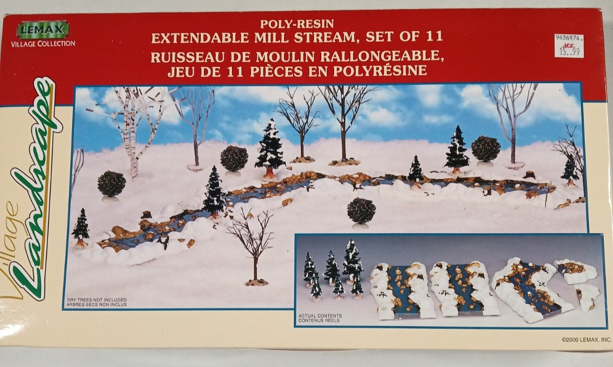 Lemax Village Landscape Expandable Mill Stream Box Set of 11