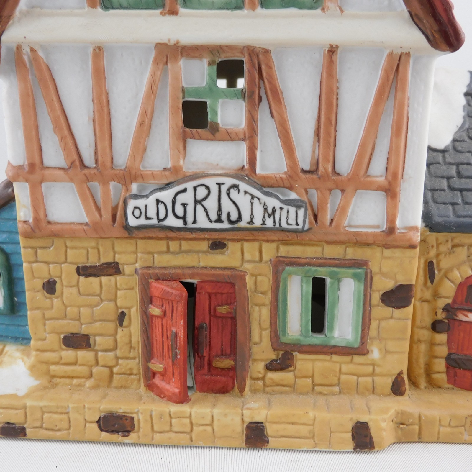 Old Grist Mill Dickens Keepsake Christmas Village Building Porcelain Lighted 7″H