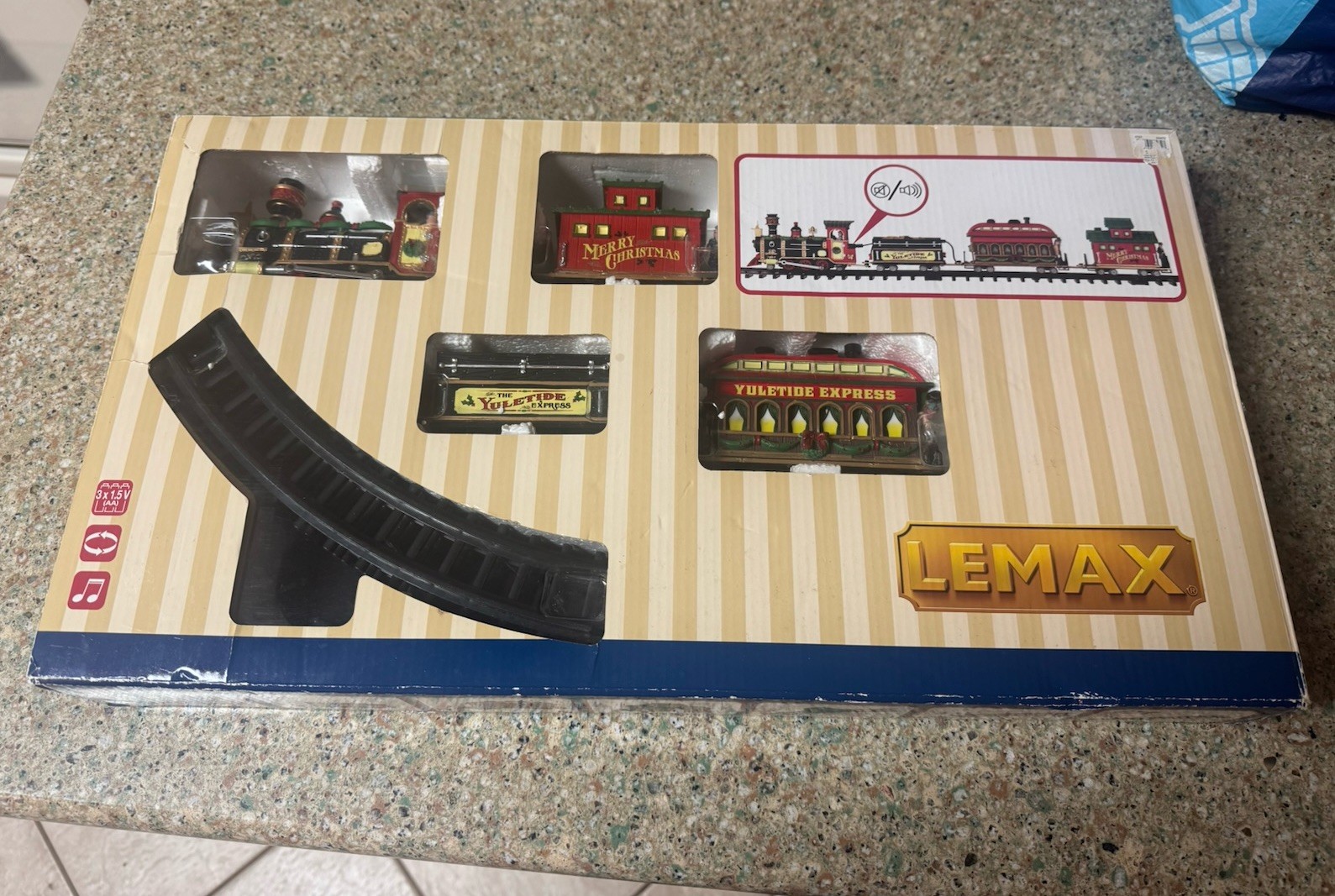 Lemax Yuletide Express Train Set 39472 Complete w/Track Box Sights Sounds AS IS