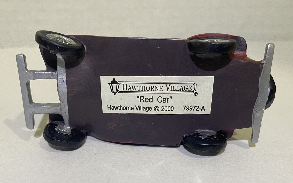 Hawthorne Village 3” Wine Color “Red Car” With Driver 2000