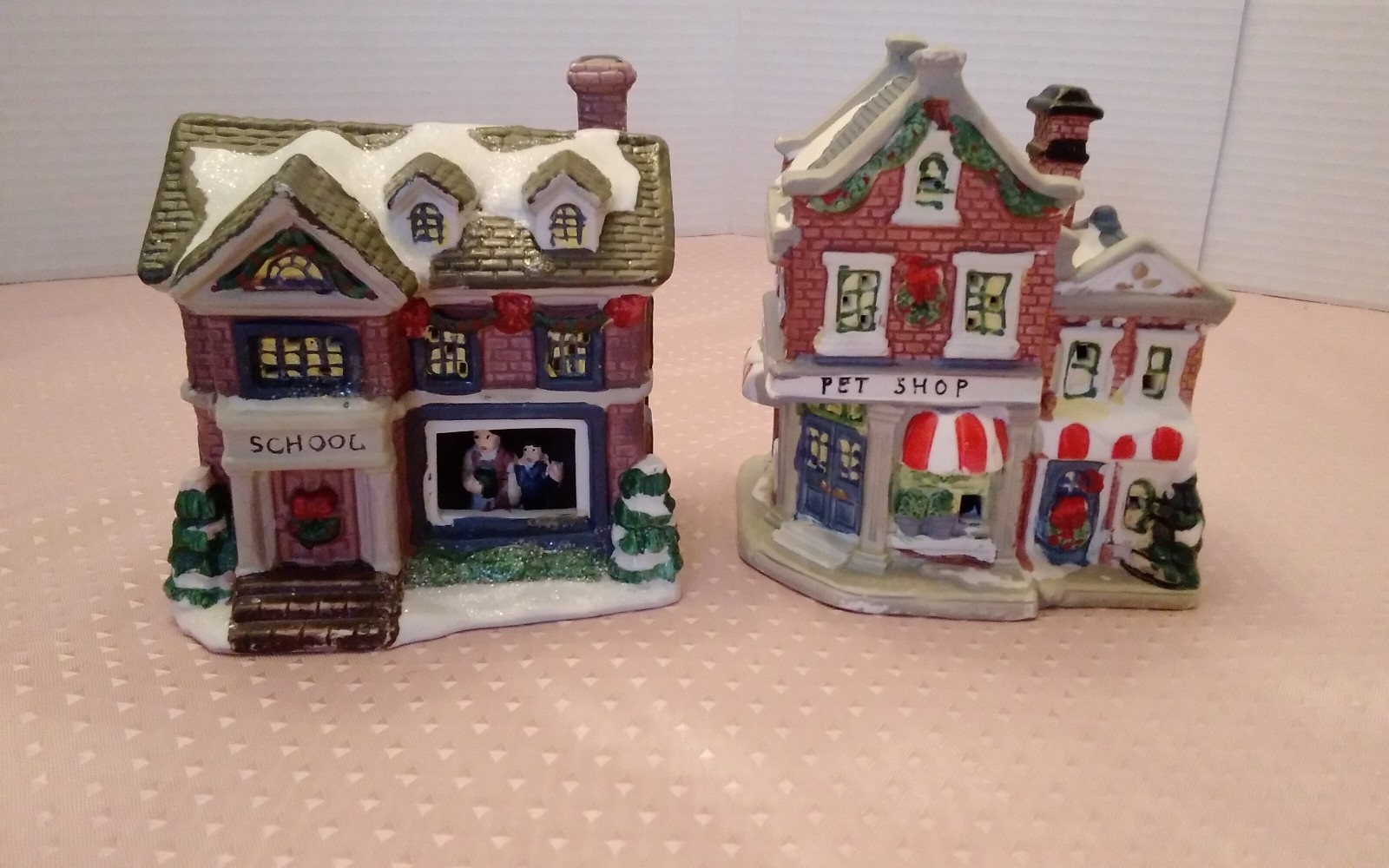 Christmas Wellington Square Collection Pet Store & a School House