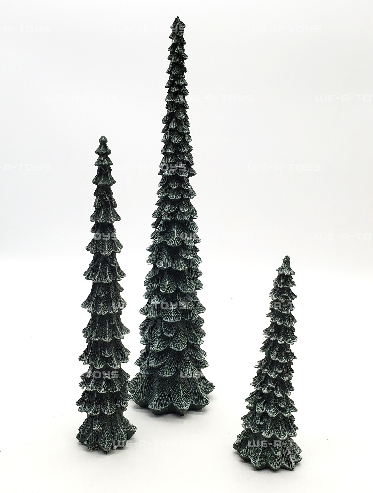 Department 56 Village Pencil Pines Cold Cast Porcelain Set of 3 #5246-9