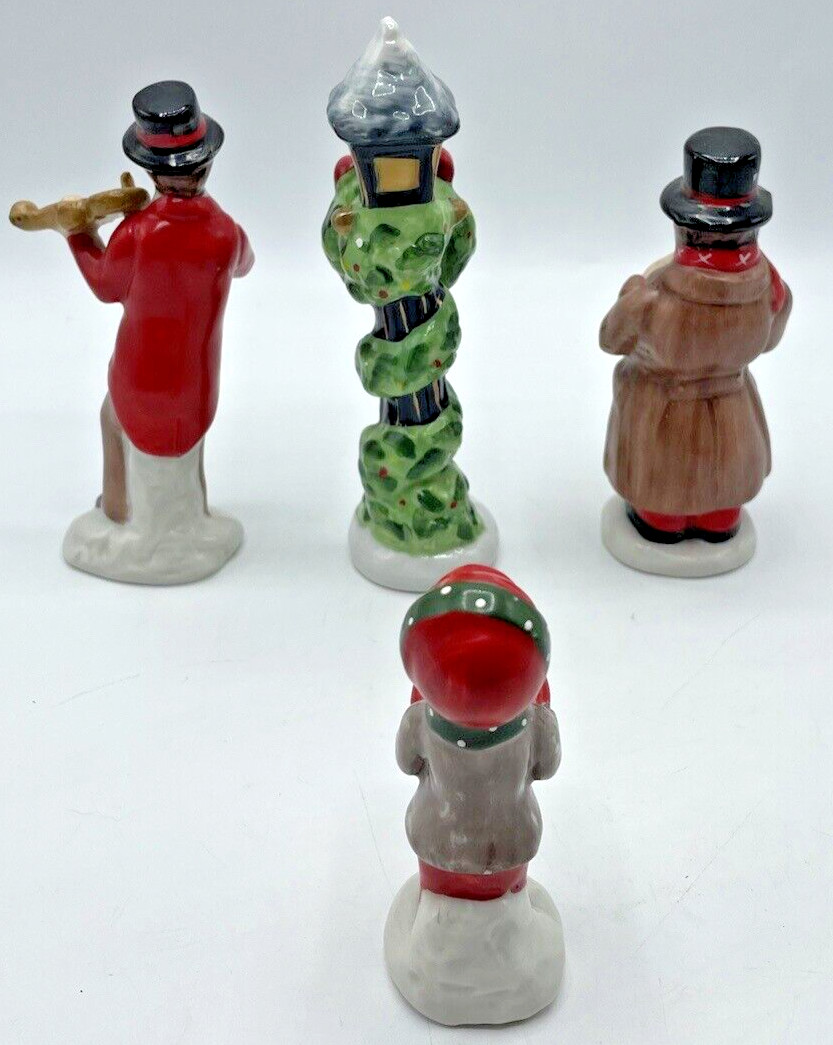 Vintage CERAMIC Musicians Scene Lamp Violinist Singer Christmas Village 3.5-6″