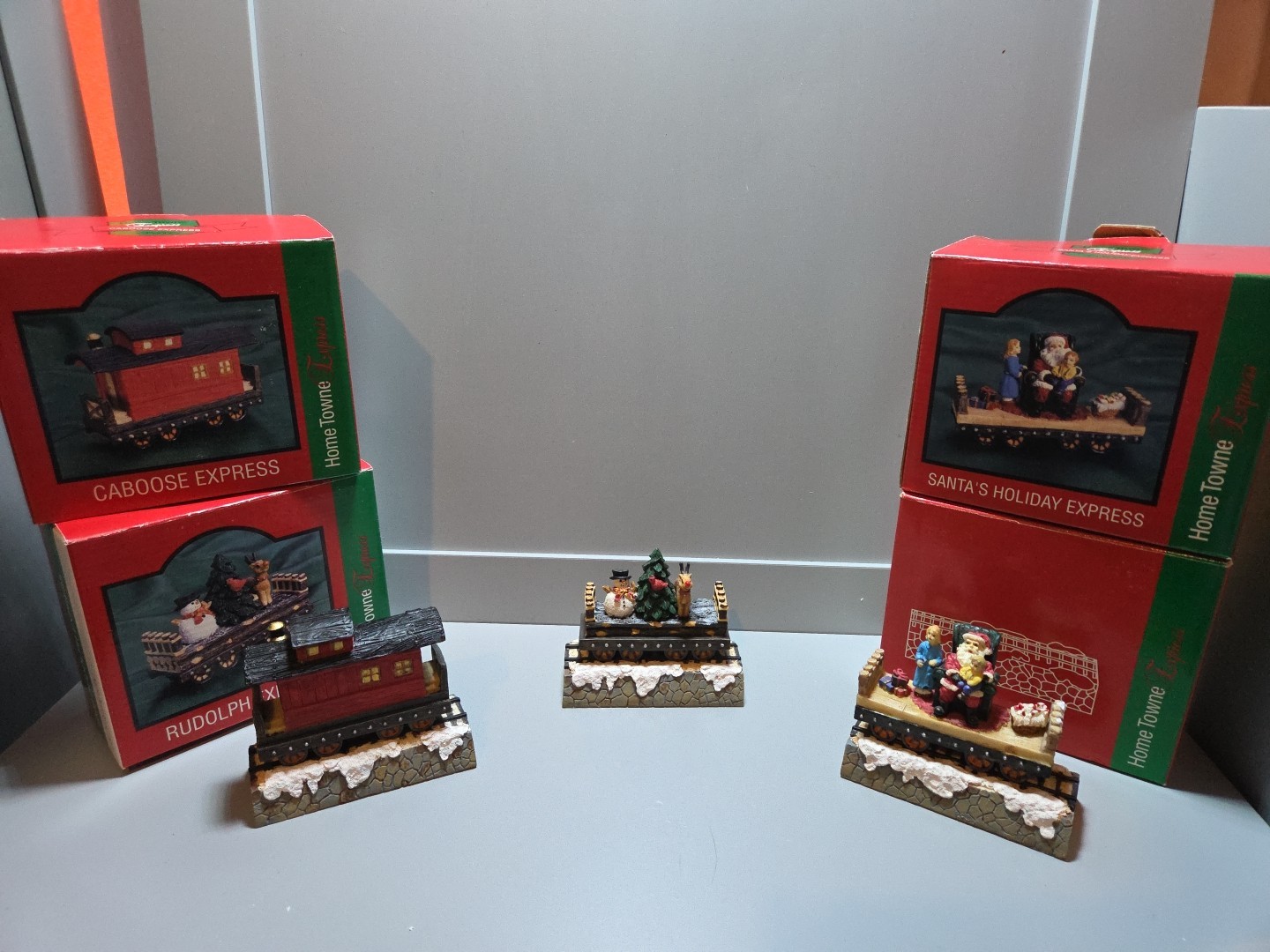 JCPenney Home Towne Express Christmas Train Cars & Tracks in Original Boxes