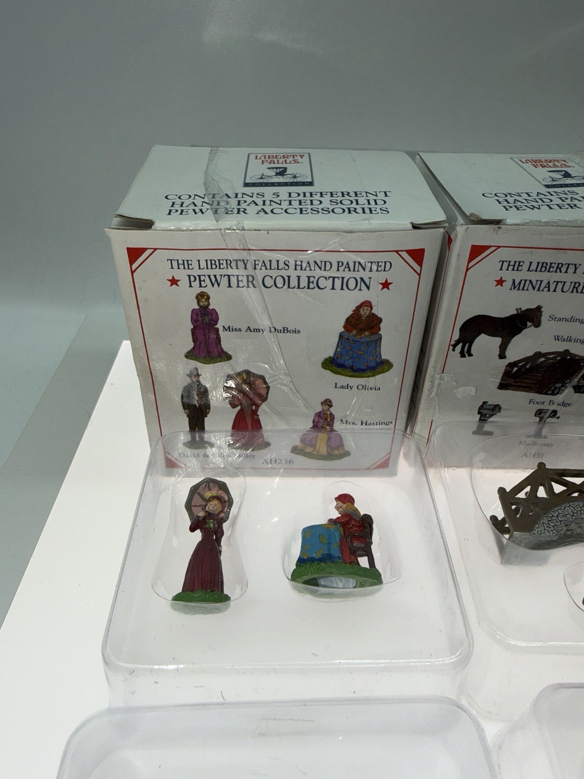 Liberty Falls Pewter Hand Painted Figurines In Original Boxes AH 236 51 224