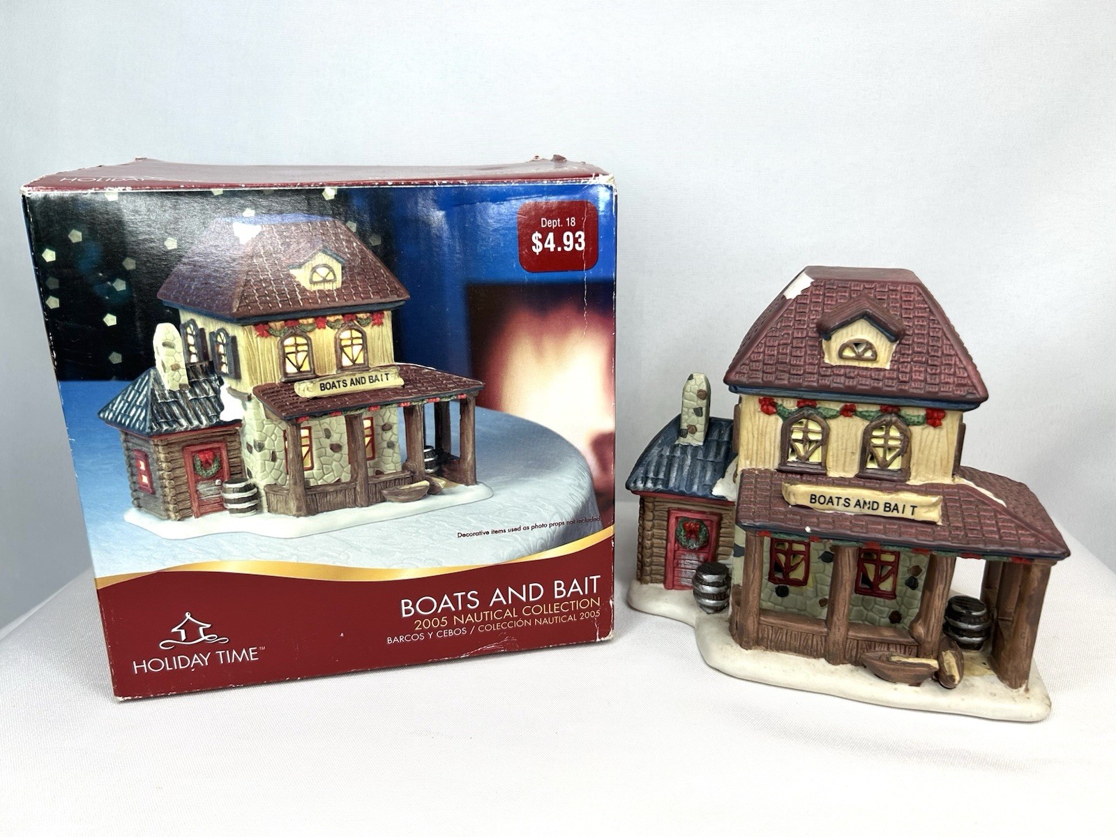 Holiday Time Boats and Bait 2005 Nautical Collection Christmas Village Shop