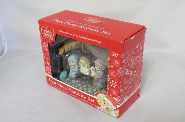 Precious Moments : Four Piece NATIVITY SET #988403 Christmas Holy Family (EX)