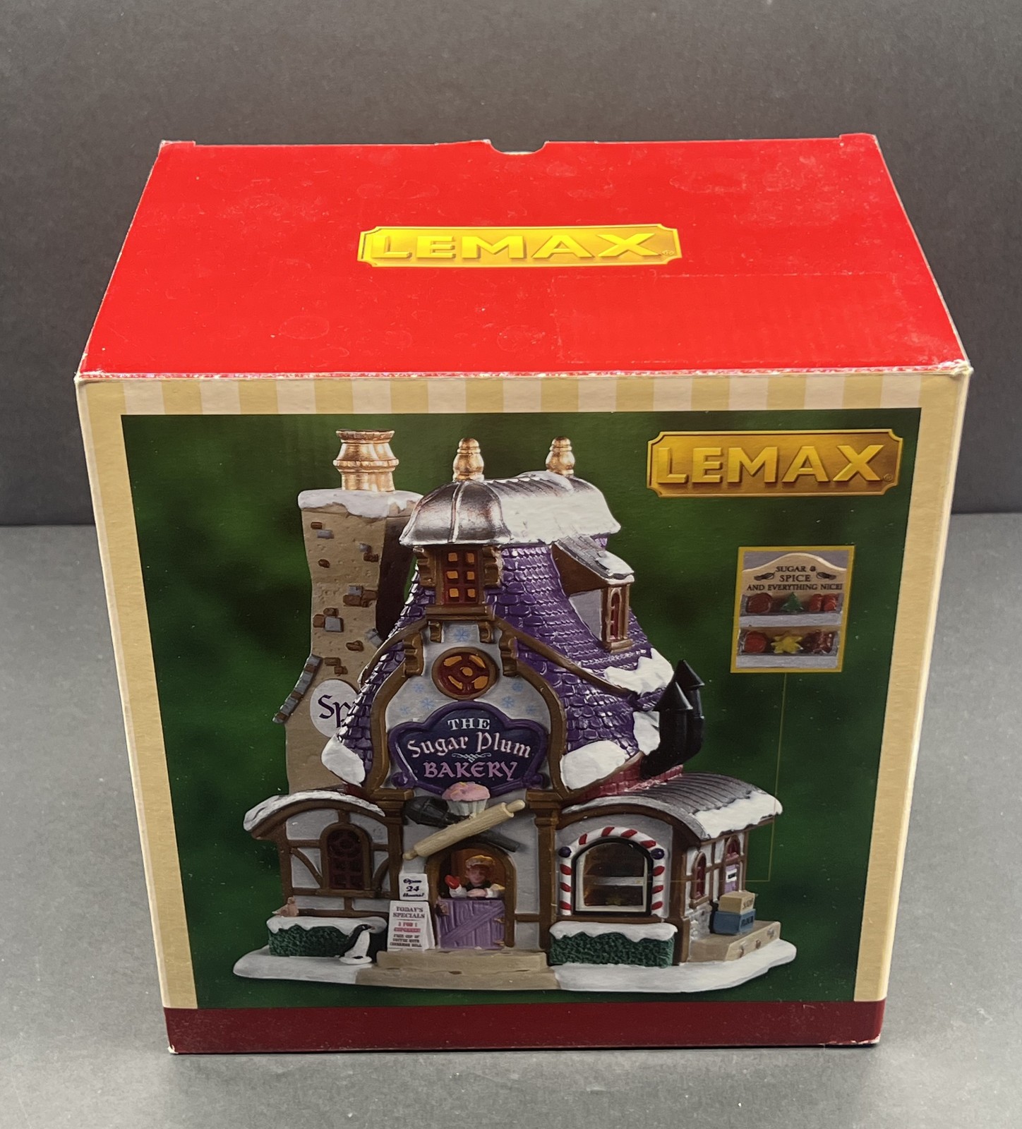 Lemax Christmas Village Sugar Plum Bakery House Santa’s Wonderland Box Cord Bulb