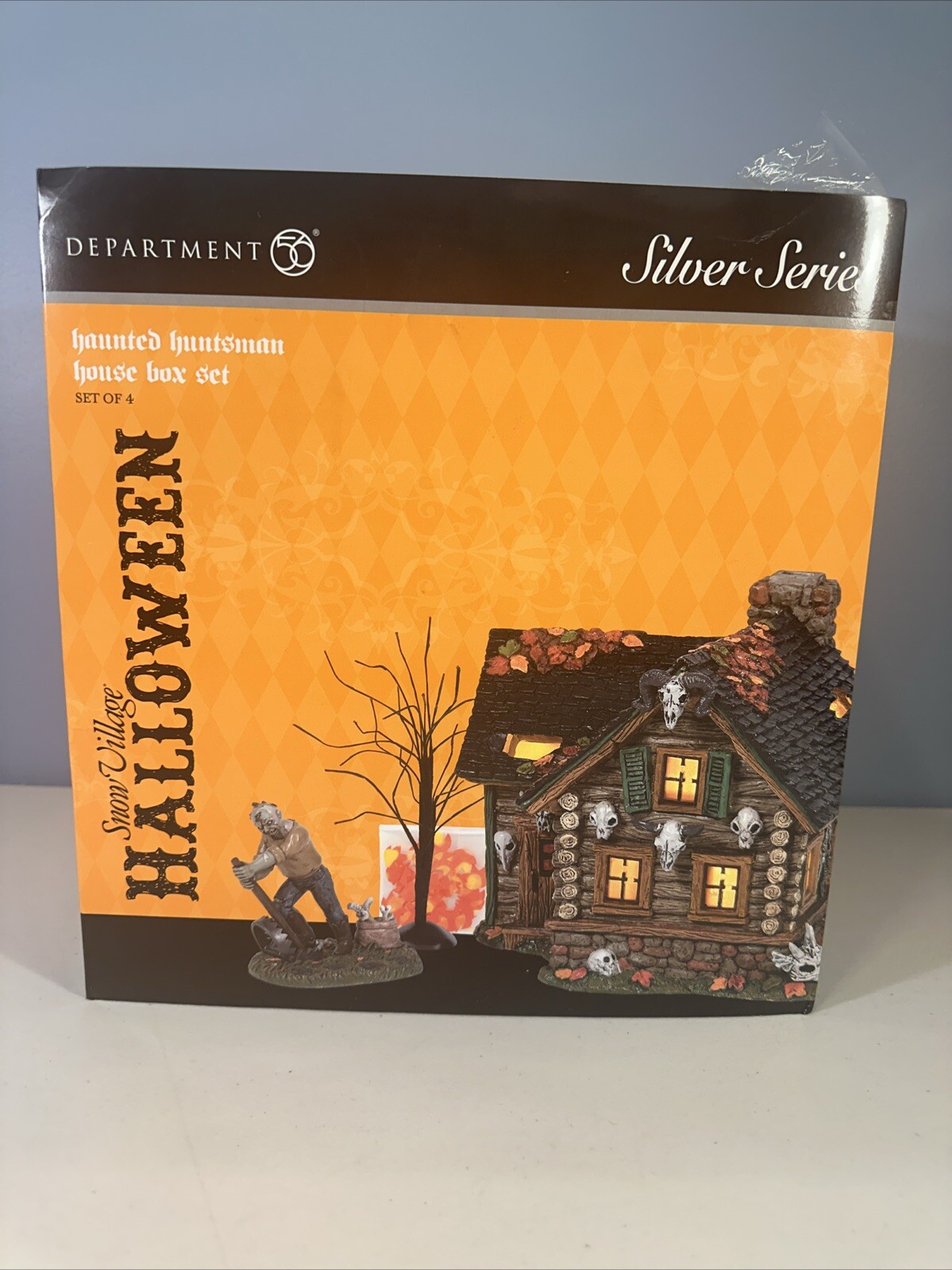 Dept. 56 Halloween 2020 Haunted Huntsman House Boxed Set of 4pcs. Silver Series