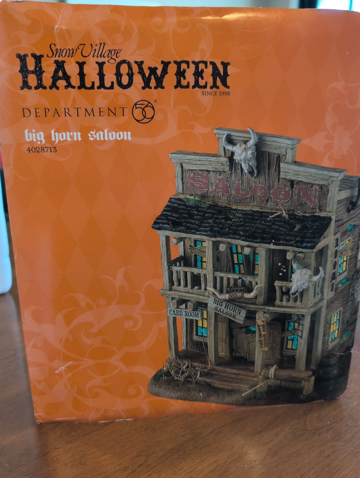 2012 Department 56 Big Horn Saloon Bar Halloween Village Ghost Town Lighted