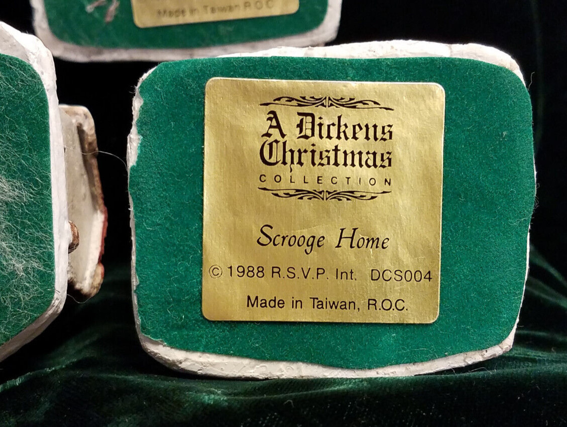 Lot of 6 Dickens Christmas Scrooge Cratchit Butcher Church Toy shop 1988 RSVP