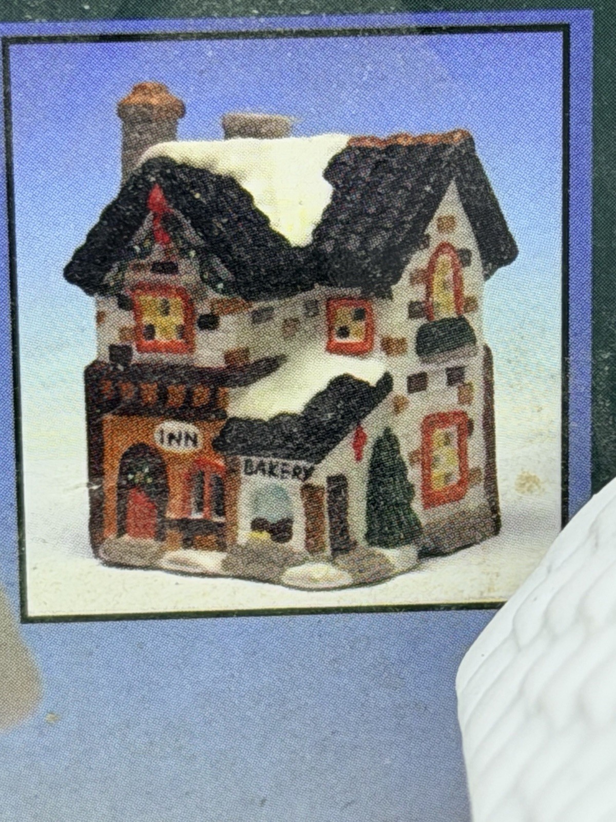 Vintage 90s Porcelain House Village Christmas Ready To Paint Inn & Bakery