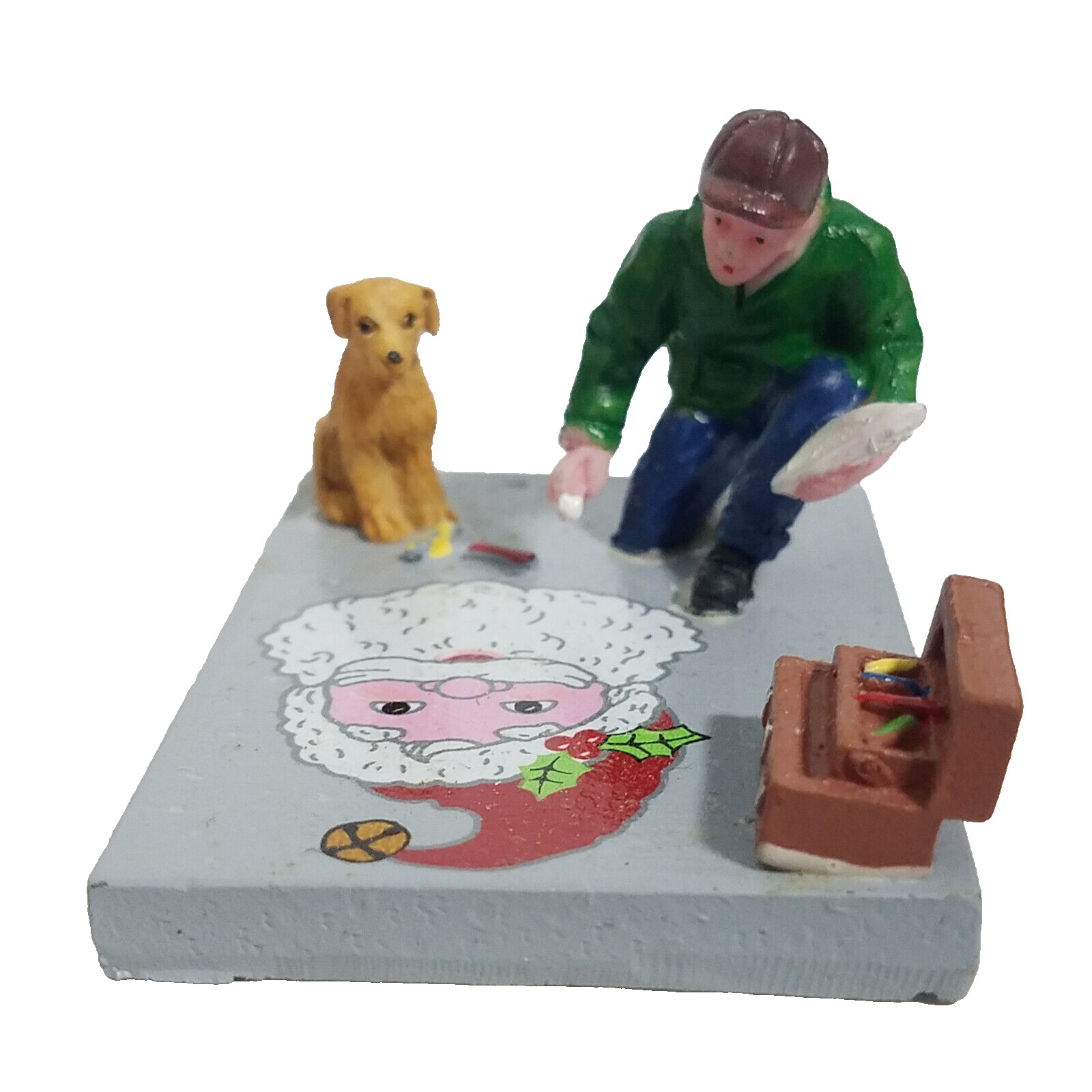 Lemax 2017 Sidewalk Chalk Artist General Products #72499 Santa Claus Puppy Boy