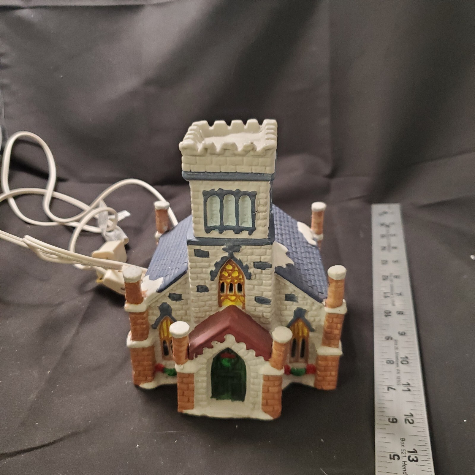 1994 Vintage Noma Dickensville Ceramic Christmas Village Church 8.5” Tall