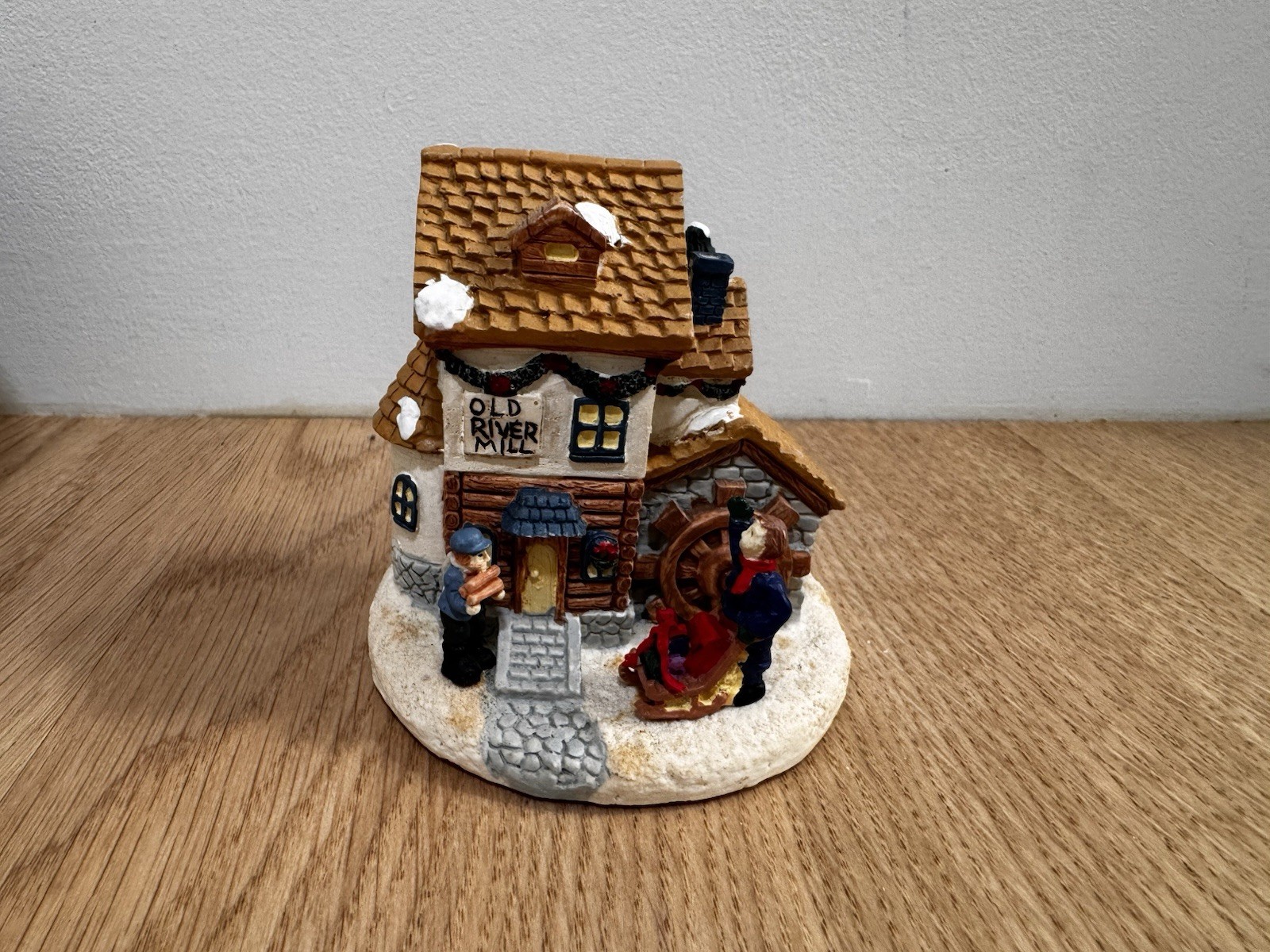 New Crystal Falls Village Old River Mill Miniature Christmas 1994