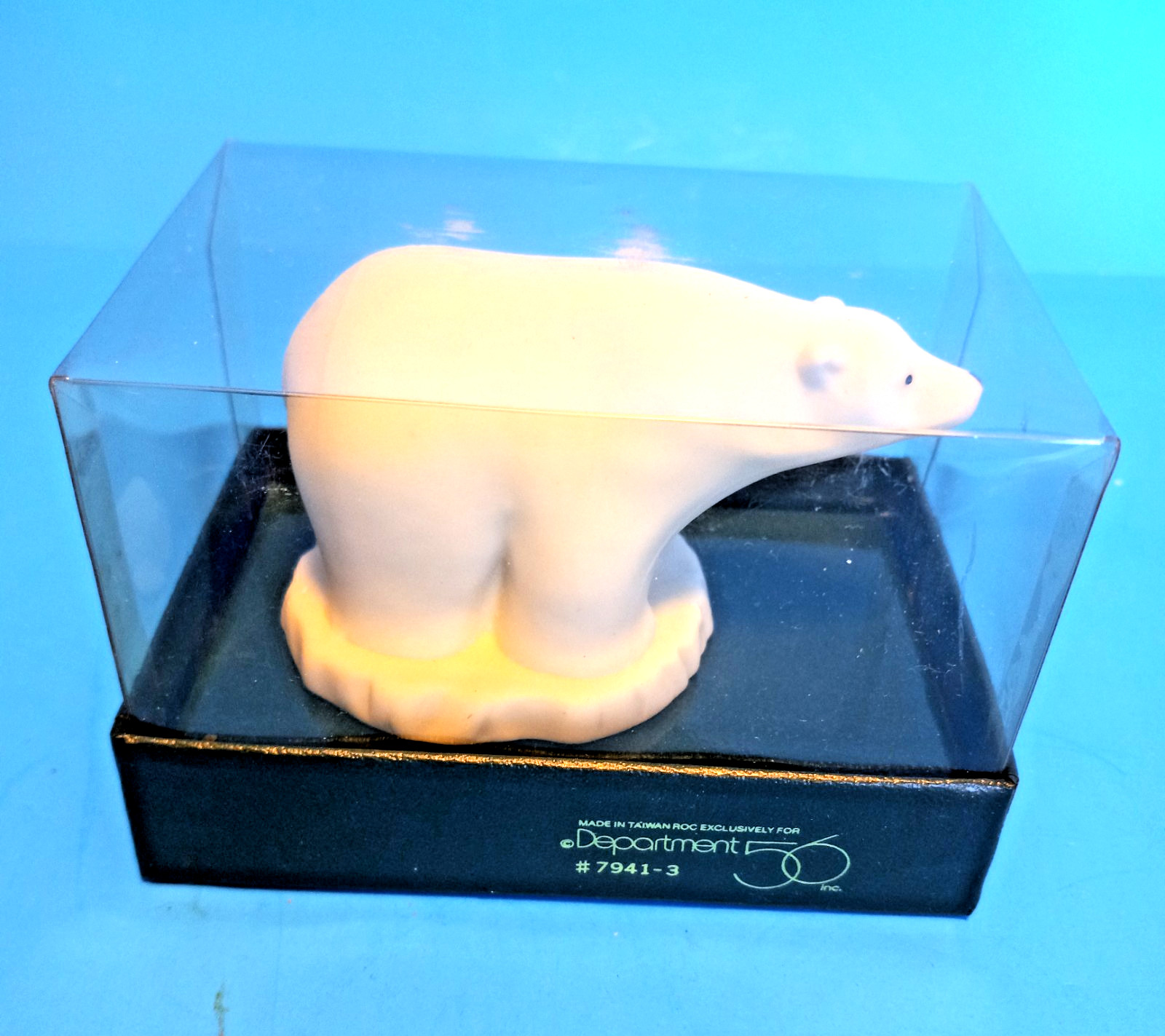 Dept. 56 Bisque Clip-on Ornament Small Polar Bear Christmas with Box 7941-3 1991