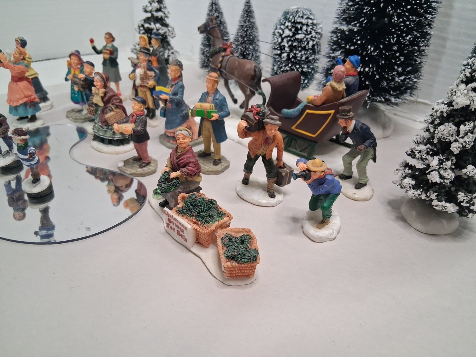 Lot Of 45 LEMAX,DEPT 56,ENCHANTED Christmas Figurines/Trees SEE DESCRIPTION