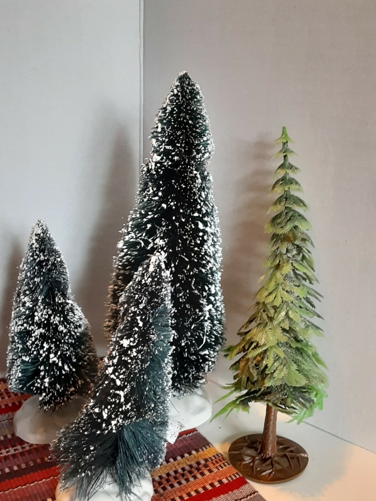 LEMAX 37 Snow Covered Evergreen Bottle Brush Trees LOT Christmas Village Dept 56