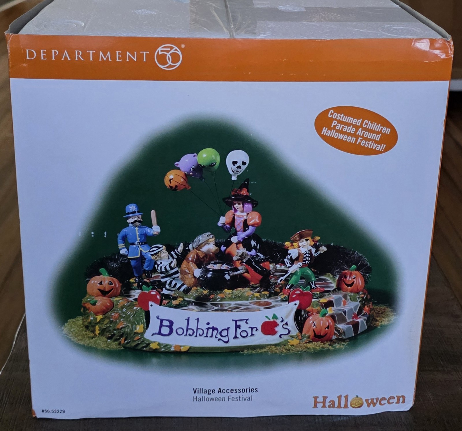 Department 56 Halloween Village Accessories Bobbing For Apples Original Box