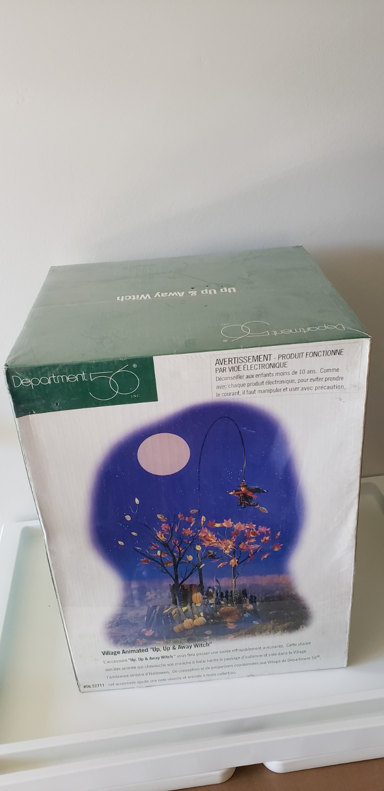 Dept 56 Halloween Village Up Up & Away Flying Witch Factory Sealed 1998