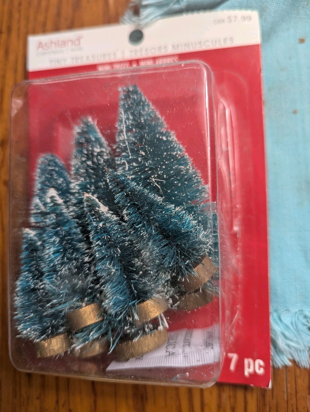 New! Ashland Christmas Tiny Treasures Set of 7 Mini Trees, 3.5″ And 2″ Tall NIB